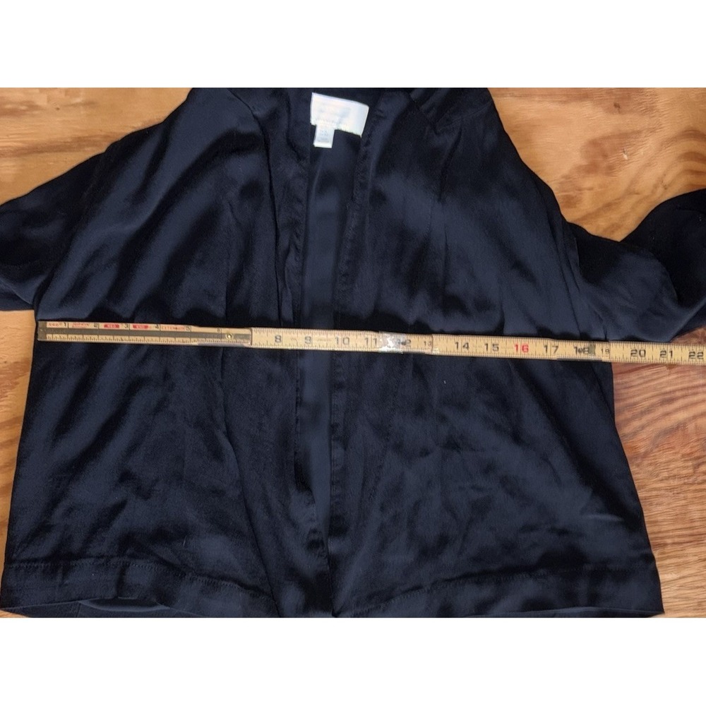 Anthropologie Ett Twa Black Summer Blazer Wrap Top Size 0 Viscose - Picture 2 of 9